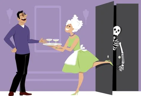 Skeleton in the closet Stock Illustration