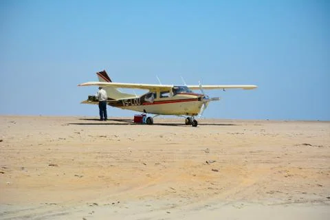 Skeleton Coast beach plane Stock Photos