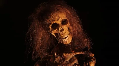 Skeleton Comes From Dark Video stock 68736089