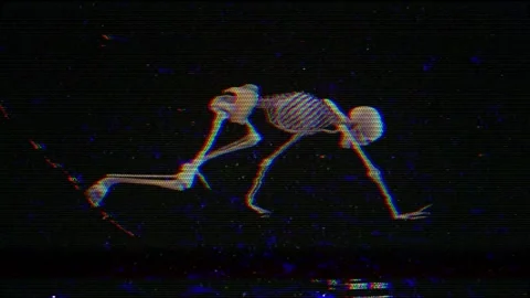 Skeleton Crawl Old VHS Footage Stock Footage 265083172