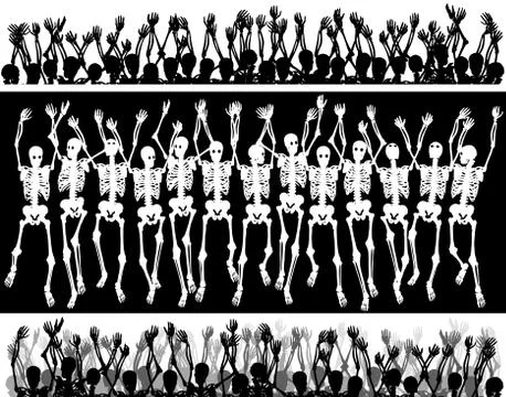 Skeleton crowd Stock Illustration