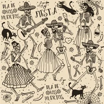 The skeleton dance. Stock Illustration