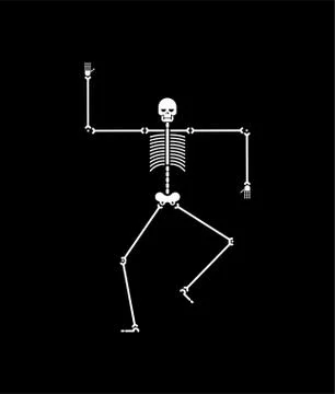 Skeleton dance isolated. Skull and bone dances. Vector illustration. Stock Illustration
