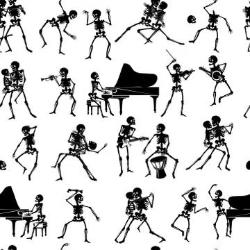 Skeleton dance pattern Stock Illustration