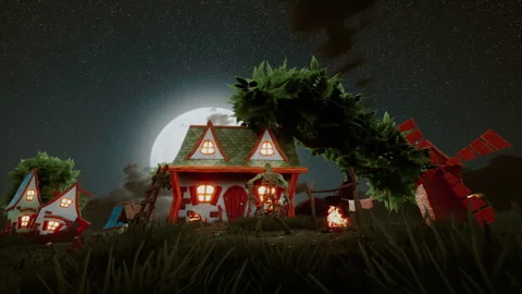 A skeleton dances against the background of a cozy house in the village. 스톡 동영상 252043599