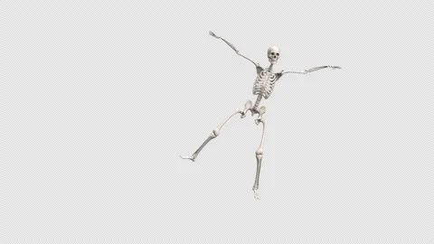 Skeleton Dancing - 3d render looped with alpha channel. Stock Footage 167537772