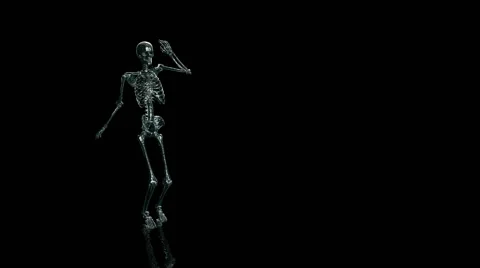 Skeleton dancing animation. Stock Footage