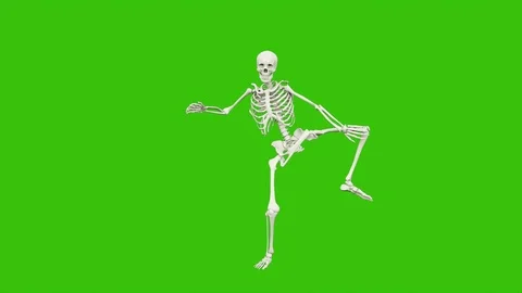 Skeleton dancing. Animation on green scr... | Stock Video | Pond5