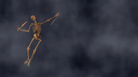 Skeleton Dancing in the Fog (Looping) Stock Footage 42158085