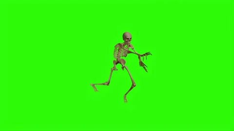 A skeleton dancing on a green screen Video stock 322178580