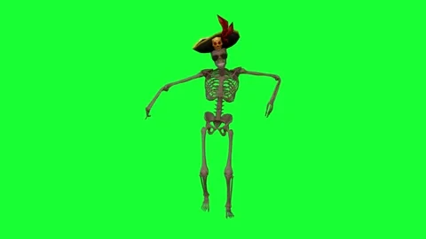 A skeleton dancing on a green screen Stock Footage 322178588
