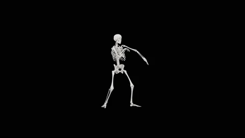 Skeleton dancing - Halloween concept Stock Footage 140889880