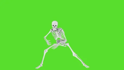 Skeleton dancing in hip hop style on green screen background Stock Footage 317309259