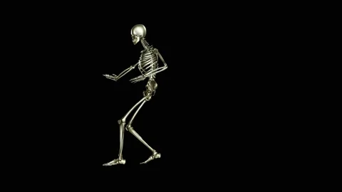 Skeleton dancing. salsa, Ghost character, Dancing Skull, video with luma matte, Stock Footage 165864982