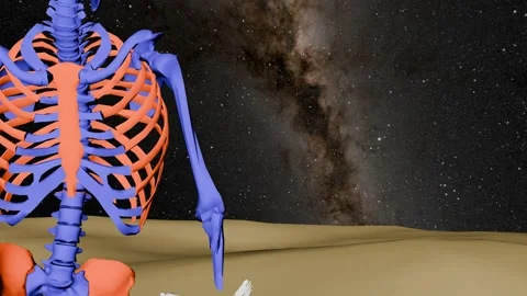 Skeleton dancing samba dance in sand . Stock Footage 277270370