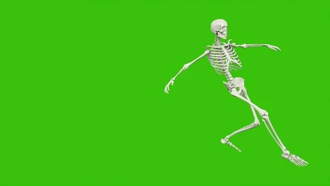 Skeleton dancing. Seamless loop animation on green screen. Stock Footage 96663303