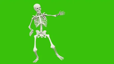 Skeleton dancing. Seamless loop animation on green screen. 스톡 동영상 97416548