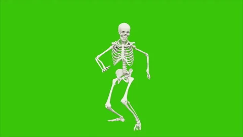 Skeleton dancing. Seamless loop animation on green screen. 스톡 동영상 97525769