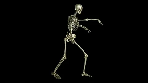 Skeleton dancing. , Wave Hip Hop, Ghost character, Dancing Skull, Stock Footage 165462799