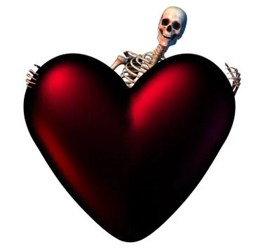 Skeleton with a Dark Heart Stock Illustration