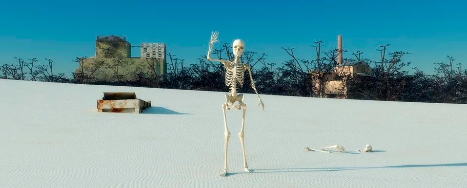 Skeleton in the desert Stock Illustration