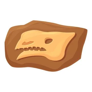 Skeleton dinosaur icon cartoon vector. Bone mud layer Stock Illustration