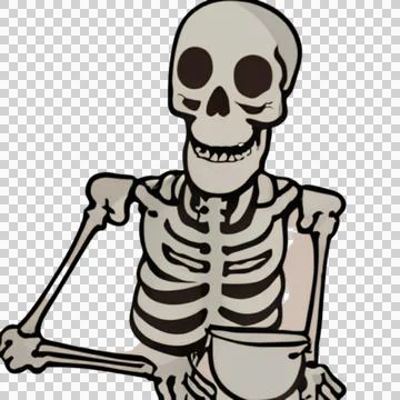 Skeleton Drinking Coffee Stock Illustration