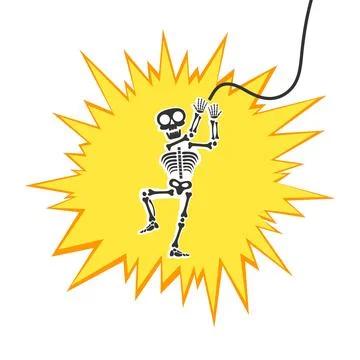 Skeleton electric shock by high voltage or lighting electrocuted caution Stock-Illustration