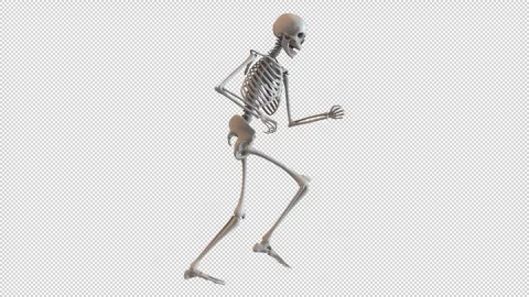 Skeleton Energetic Forward Run Loop Stock-Footage 265086261