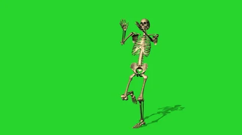 Skeleton exercise karate - separate on green screen Stock Footage 68931916