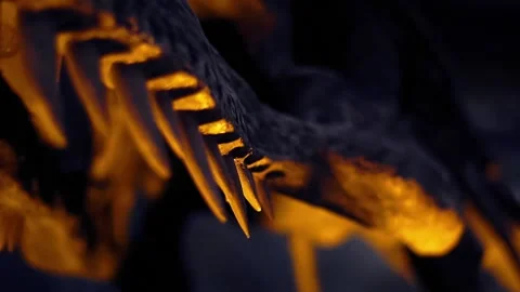 Skeleton of an extinct predator dinosaur skull Video stock 142649313