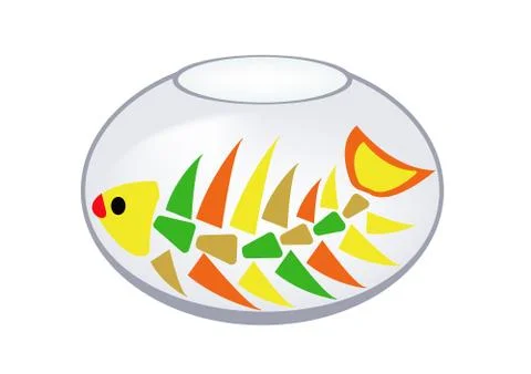 Skeleton of a fish in an aquarium Stock Illustration