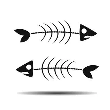 Skeleton fish flat Stock Illustration