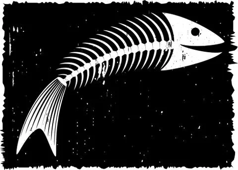 Skeleton of fish. fun. Illustrazione stock