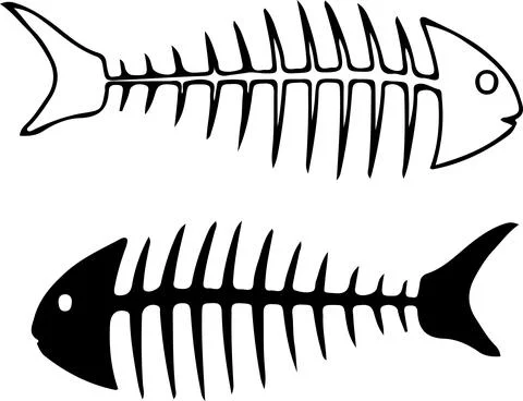 Skeleton fish icon isolated on white background Stock Illustration