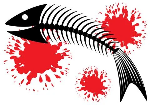 Skeleton of fish. Stock Illustration