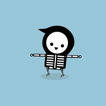 Skeleton, flat design, vector Stock Illustration
