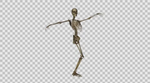 Skeleton Funny Dance,alpha channel Stock Footage 60815426