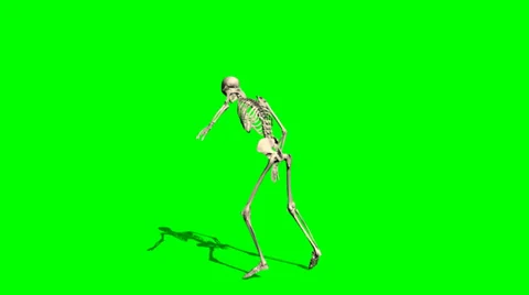Skeleton goes crippled forward - green screen Stock-Footage 35639204