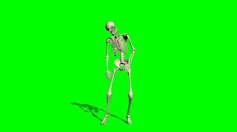 skeleton goes crippled forward - green s... | Stock Video | Pond5