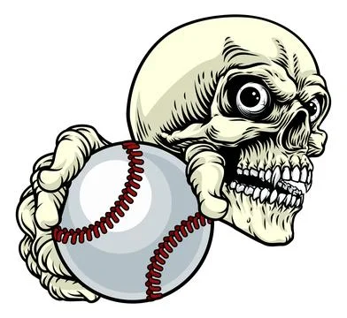 Skeleton Grim Reaper Death Baseball Team Mascot Stock Illustration