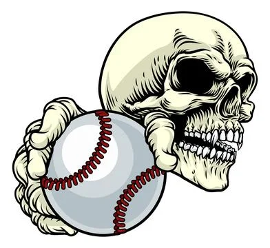 Skeleton Grim Reaper Death Baseball Team Mascot 스톡 일러스트