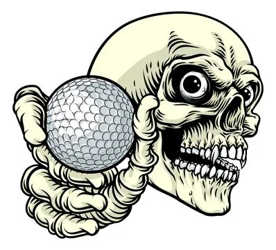 Skeleton Grim Reaper Death Golf Sports Team Mascot Stock Illustration