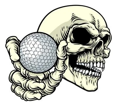 Skeleton Grim Reaper Death Golf Sports Team Mascot 스톡 일러스트