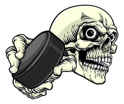 Skeleton Grim Reaper Death Ice Hockey Team Mascot Stock Illustration