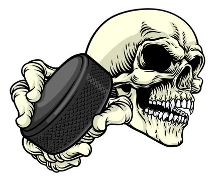 Skeleton Grim Reaper Death Ice Hockey Team Mascot Stock Illustration