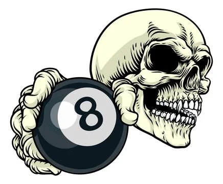 Skeleton Grim Reaper Death Pool Ball Team Mascot Stock-Illustration