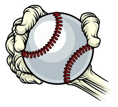 Skeleton Grim Reaper Hand Baseball Team Mascot Stock Illustration
