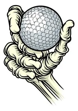 Skeleton Grim Reaper Hand Golf Sports Team Mascot Stock Illustration