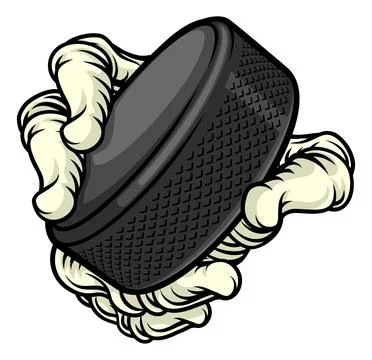 Skeleton Grim Reaper Hand Ice Hockey Team Mascot Stock Illustration
